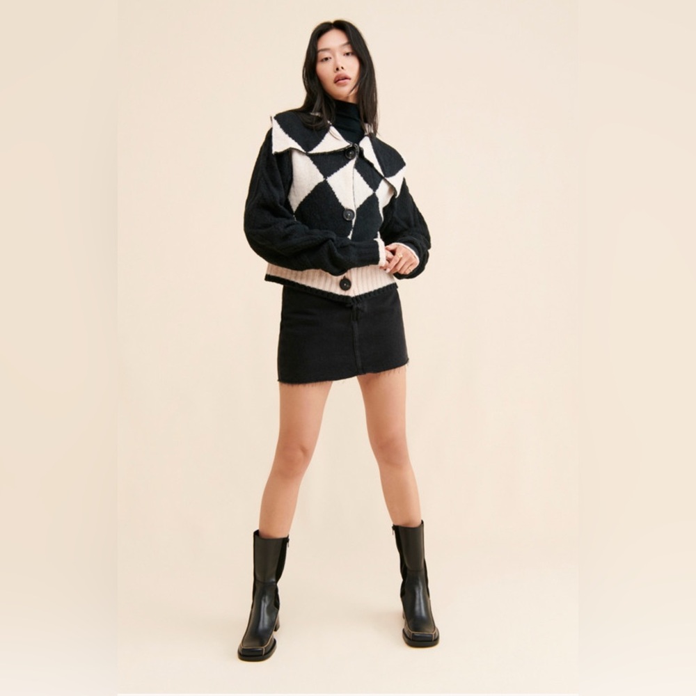 33- Free People Joy Diamond Polo Cardigan